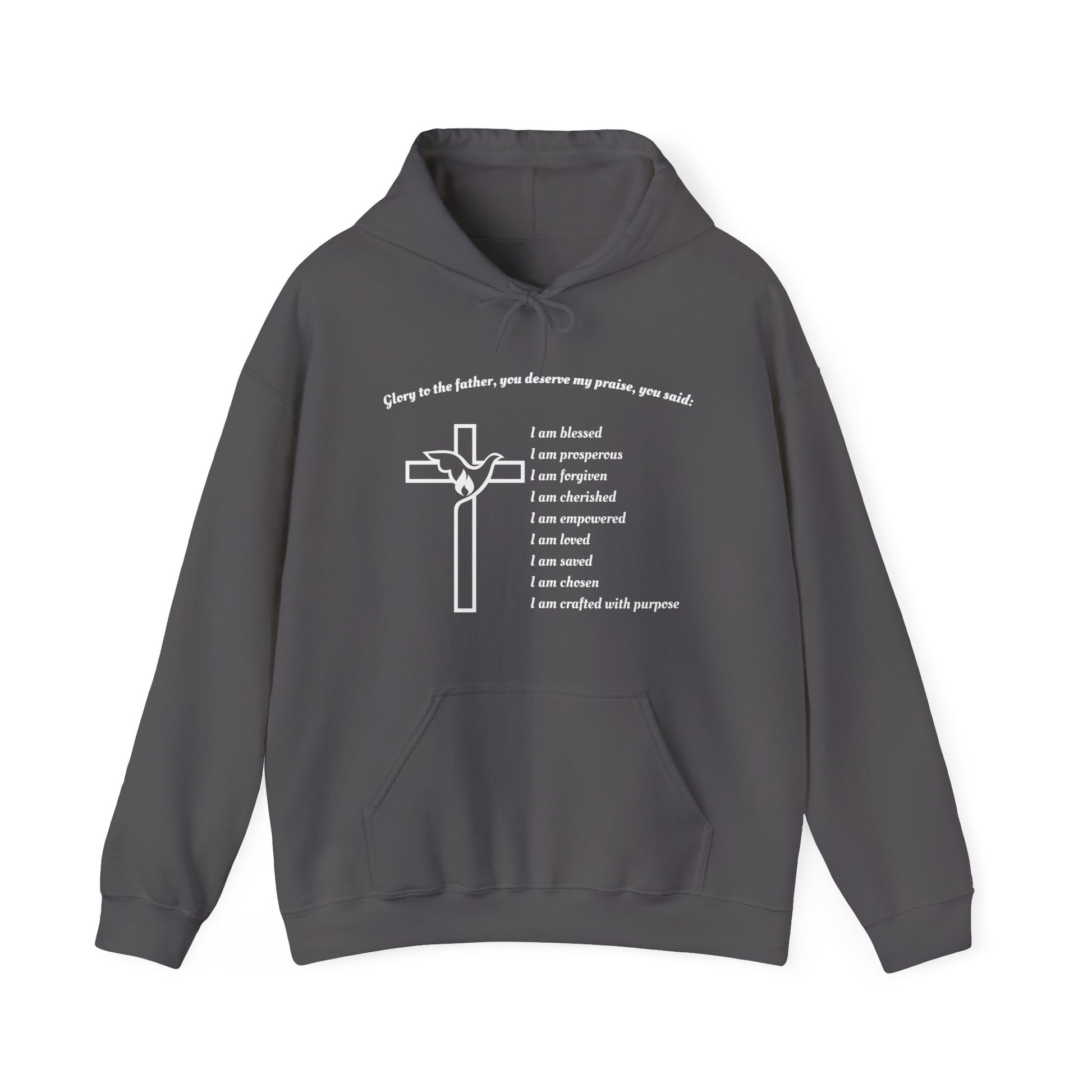 I am Glory to the Father Hooded Sweatshirt Unisex Cozy Heavy Blend25