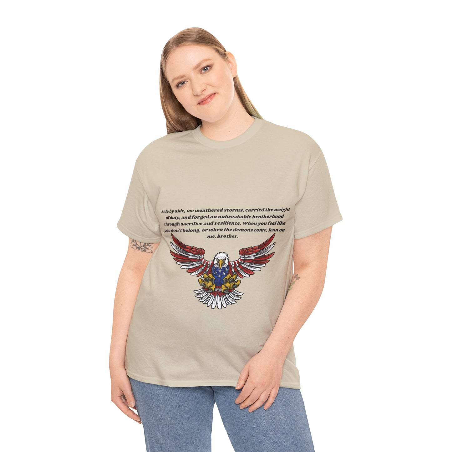 Patriotic Eagle Heavy Cotton Tee - Honoring our Soldiers T-Shirt24