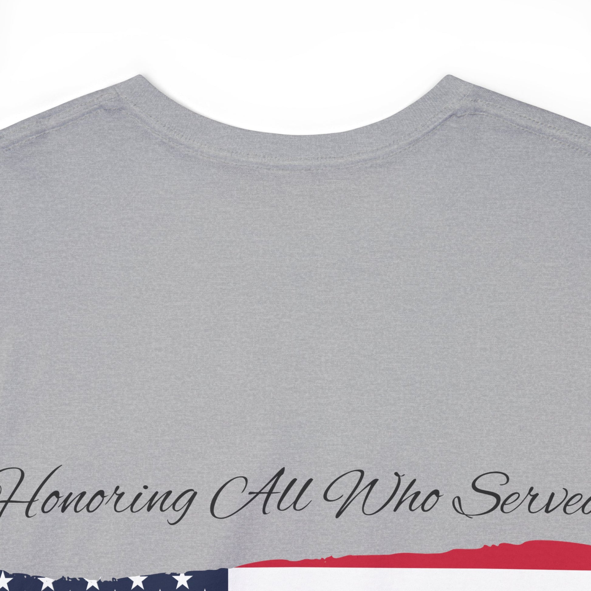 Unisex cotton tee with 'Honoring All Who Served' print for veterans tribute34
