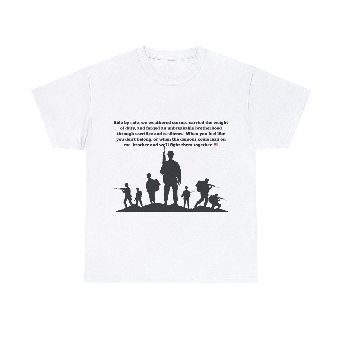 Unisex cotton tee with 'Honoring All Who Served' print for veterans tribute22