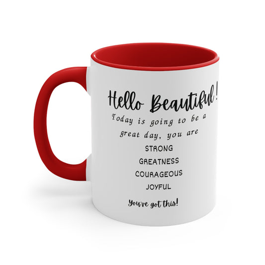 Elegant 'Hello Beautiful' Ceramic Coffee Mug 11oz for Office or Home1