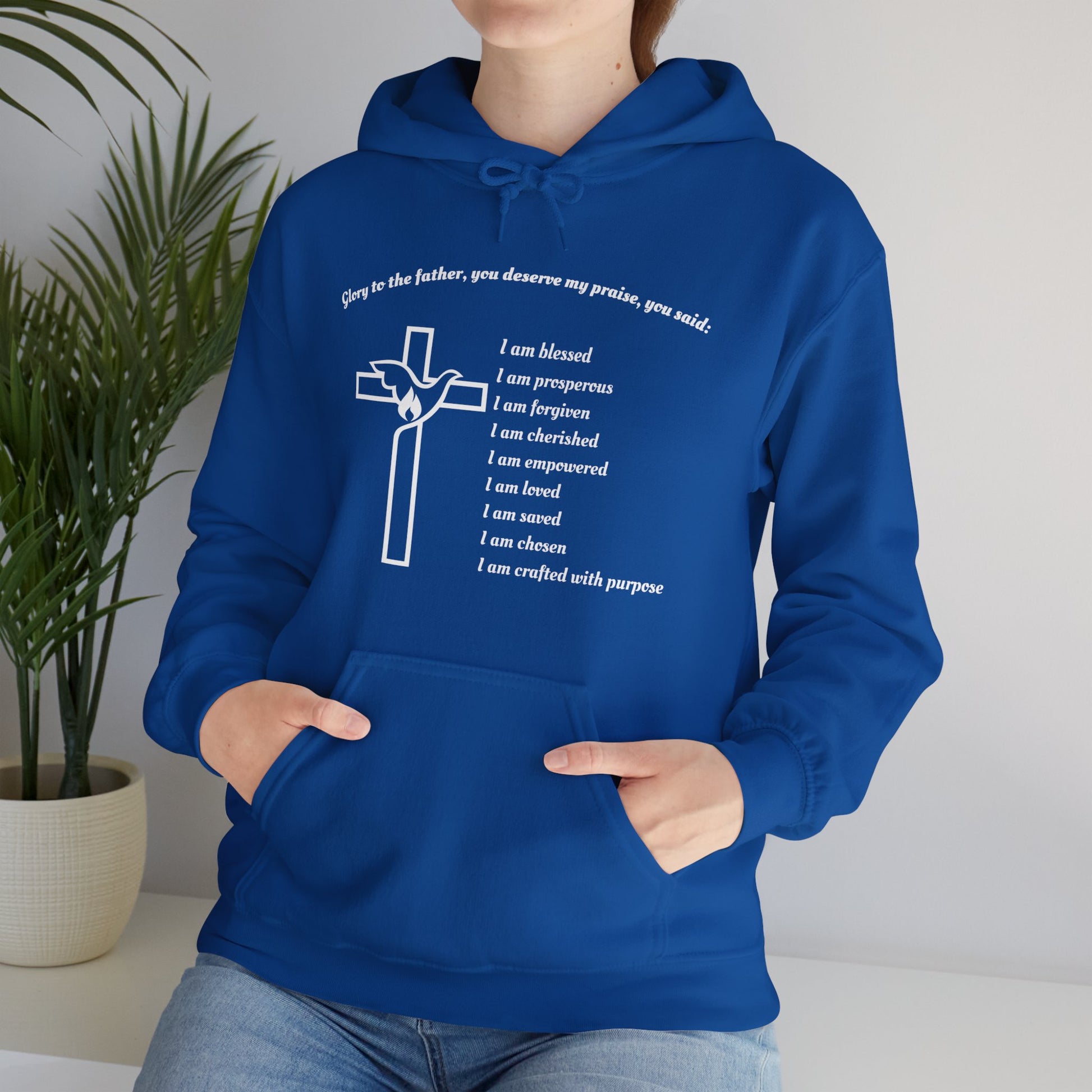 I am Glory to the Father Hooded Sweatshirt Unisex Cozy Heavy Blend43