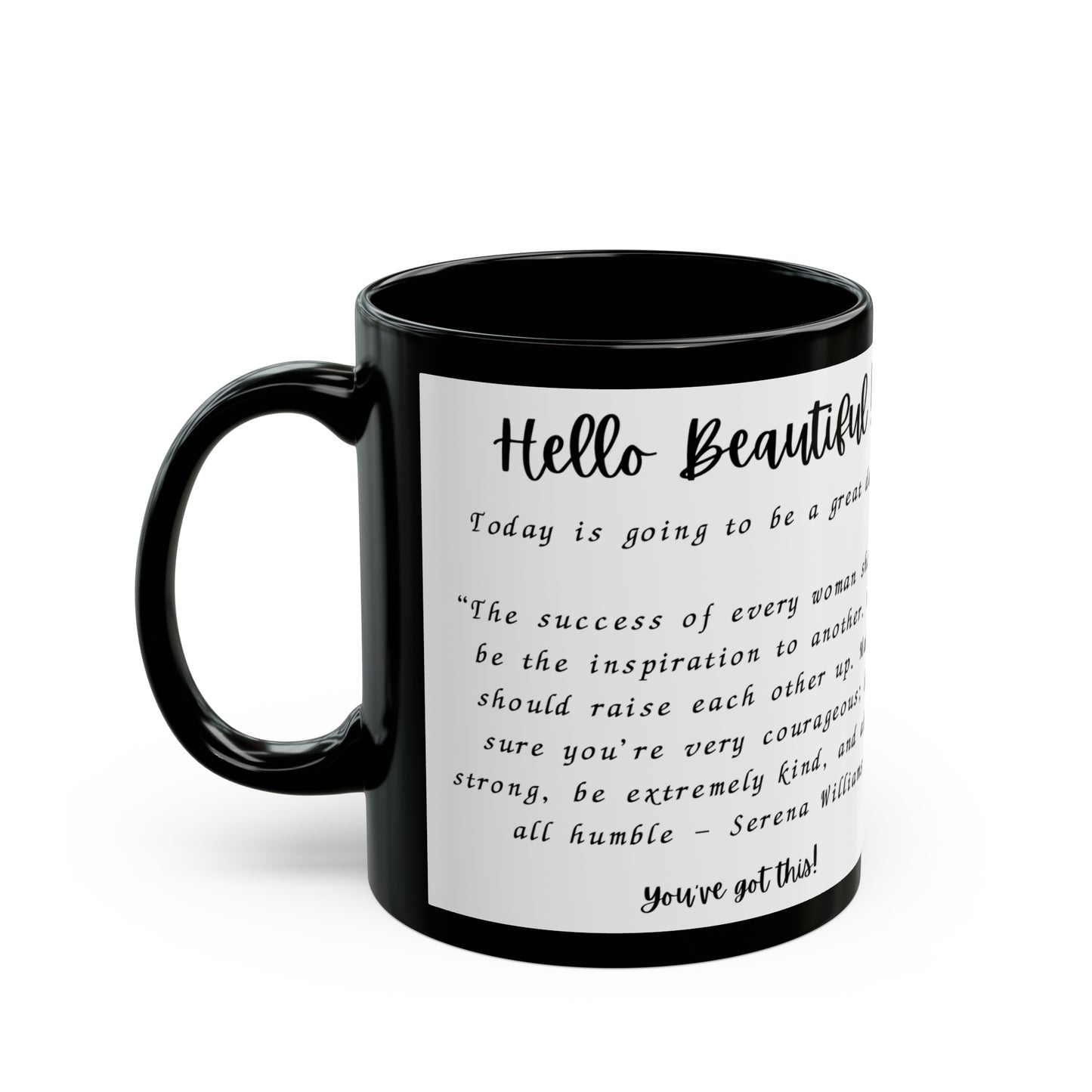 Elegant Hello Beautiful Design 19 Black Mug 11oz for Home & Office0