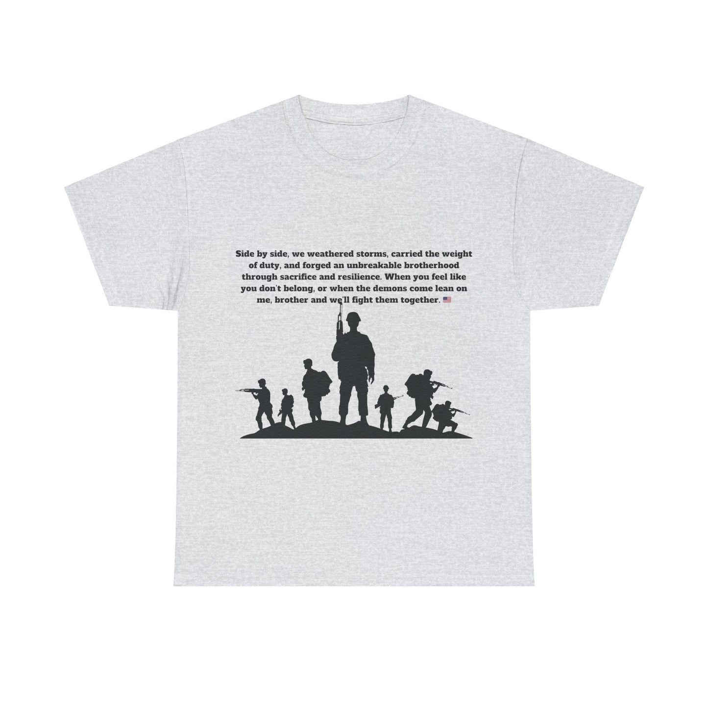 Unisex cotton tee with 'Honoring All Who Served' print for veterans tribute33
