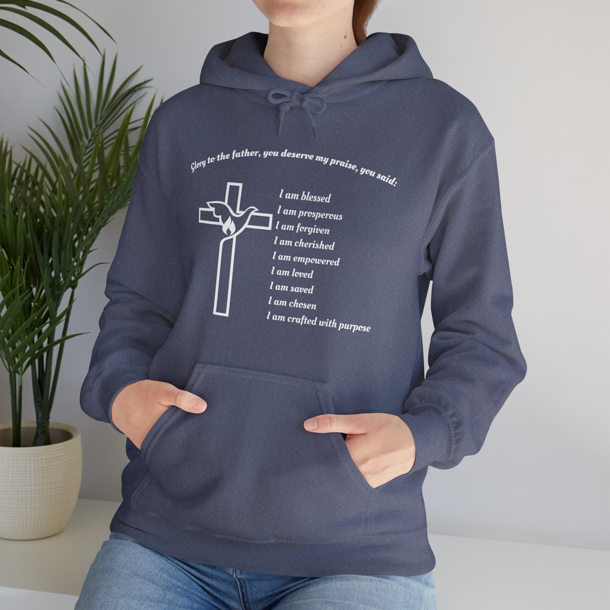 I am Glory to the Father Hooded Sweatshirt Unisex Cozy Heavy Blend33