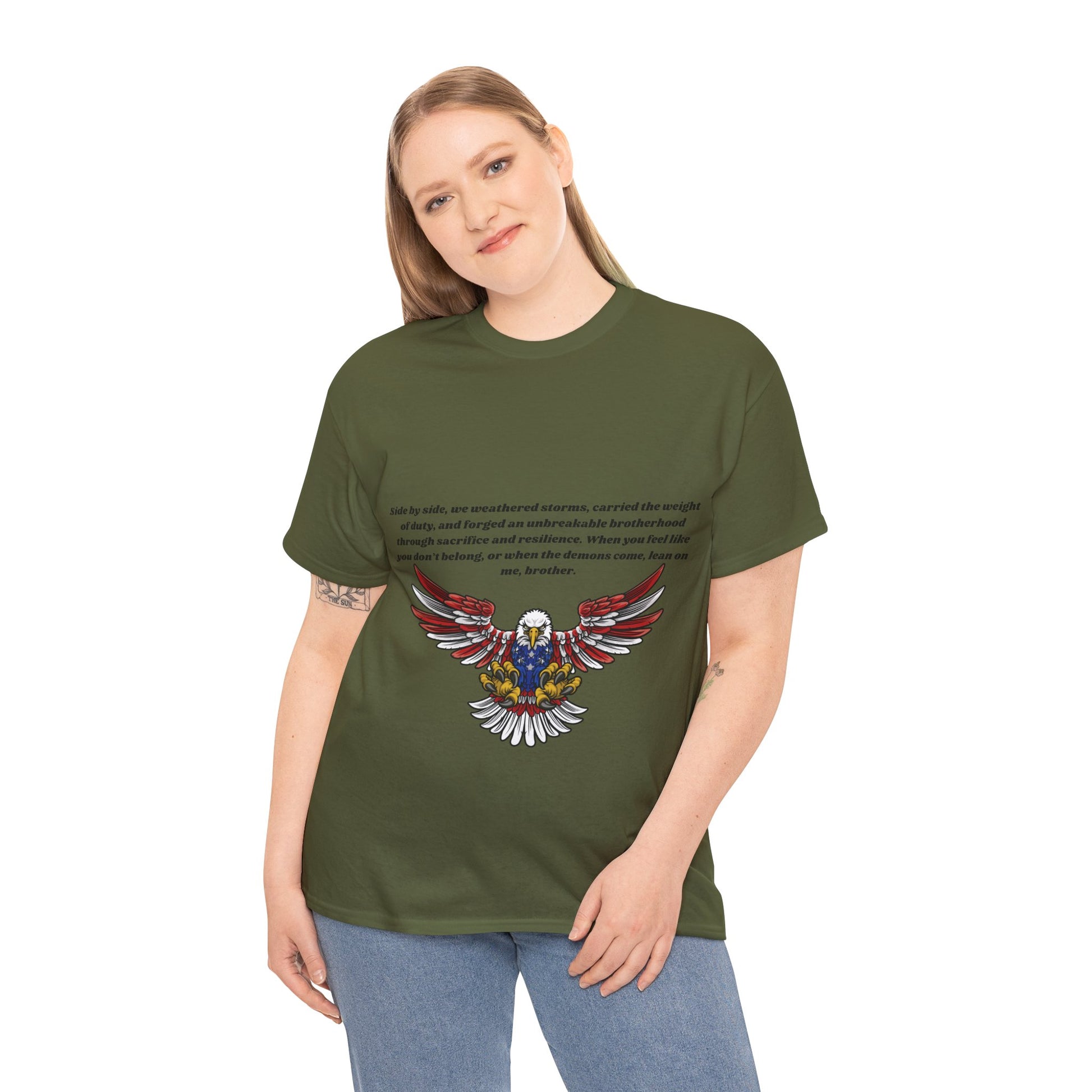 Patriotic Eagle Heavy Cotton Tee - Honoring our Soldiers T-Shirt9