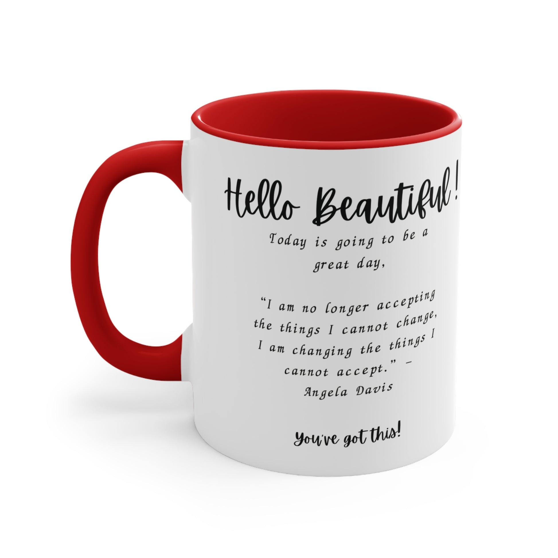 Elegant 'Hello Beautiful' Ceramic Coffee Mug 11oz - Stylish Drinkware2