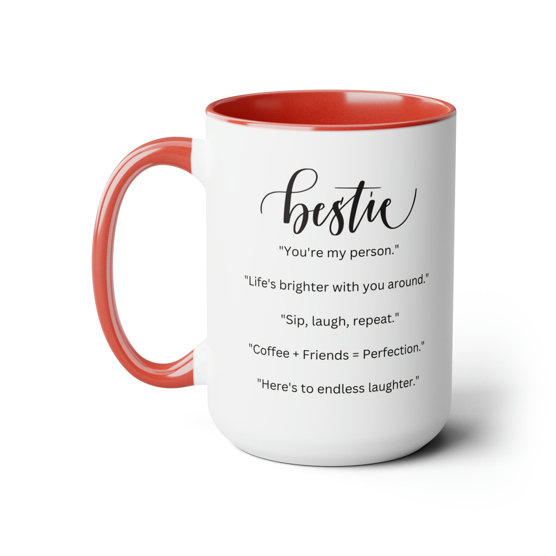 Bestie Two-Tone Coffee Mugs 15oz - Ideal Gift for Friends