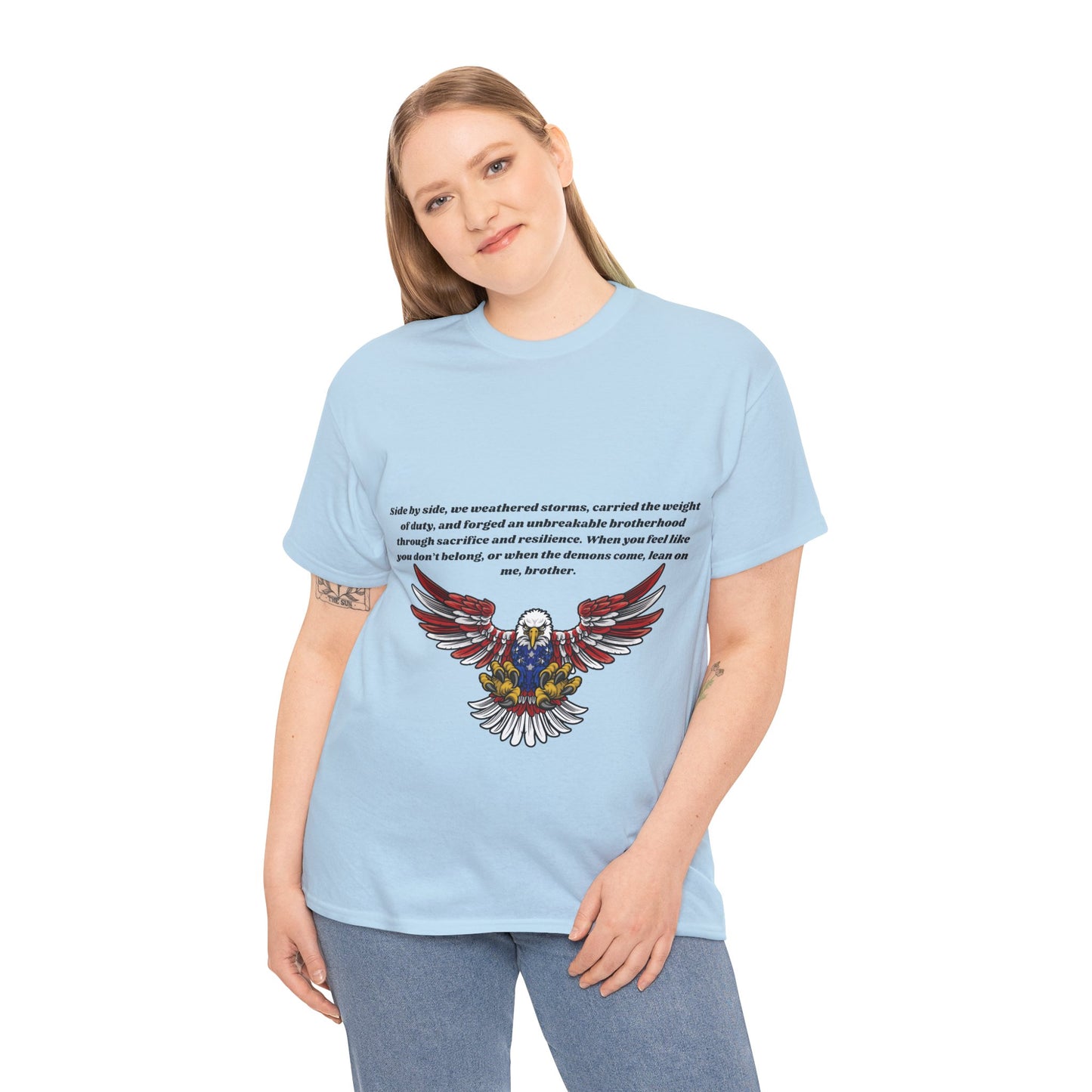 Patriotic Eagle Heavy Cotton Tee - Honoring our Soldiers T-Shirt18