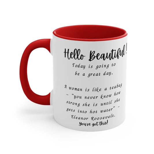 Elegant 'Hello Beautiful' Ceramic Coffee Mug 11oz for Office & Home1