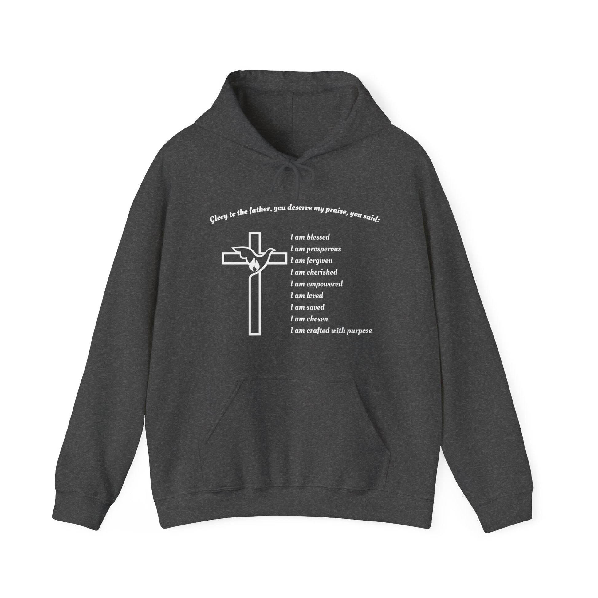 I am Glory to the Father Hooded Sweatshirt Unisex Cozy Heavy Blend48