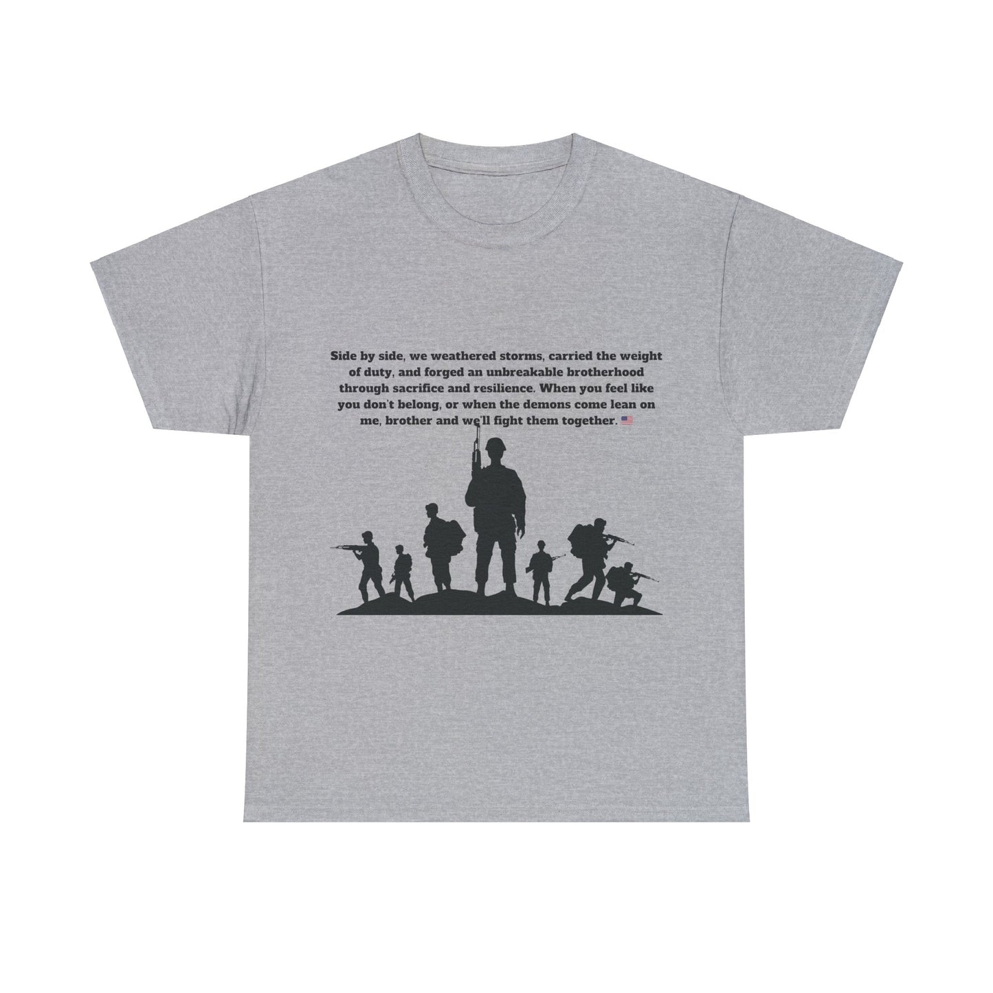 Unisex cotton tee with 'Honoring All Who Served' print for veterans tribute30