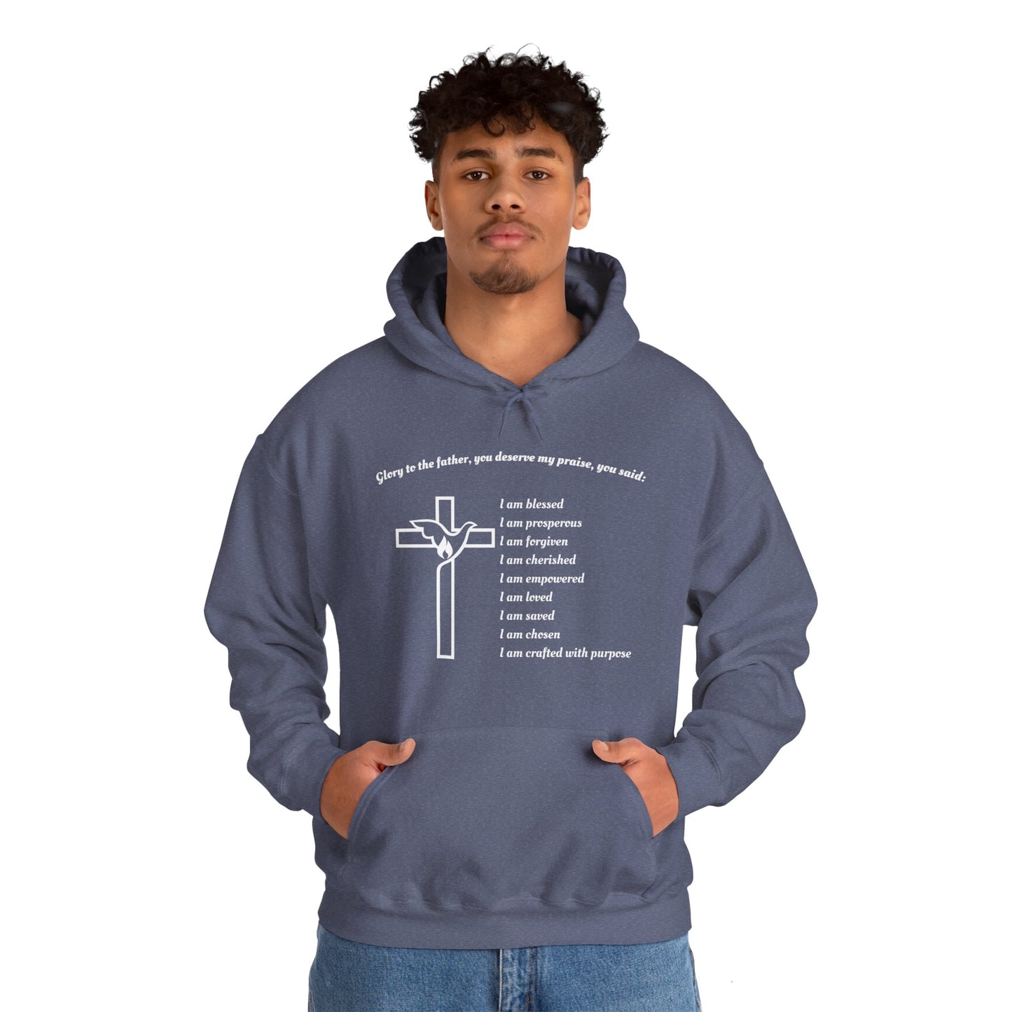 I am Glory to the Father Hooded Sweatshirt Unisex Cozy Heavy Blend22
