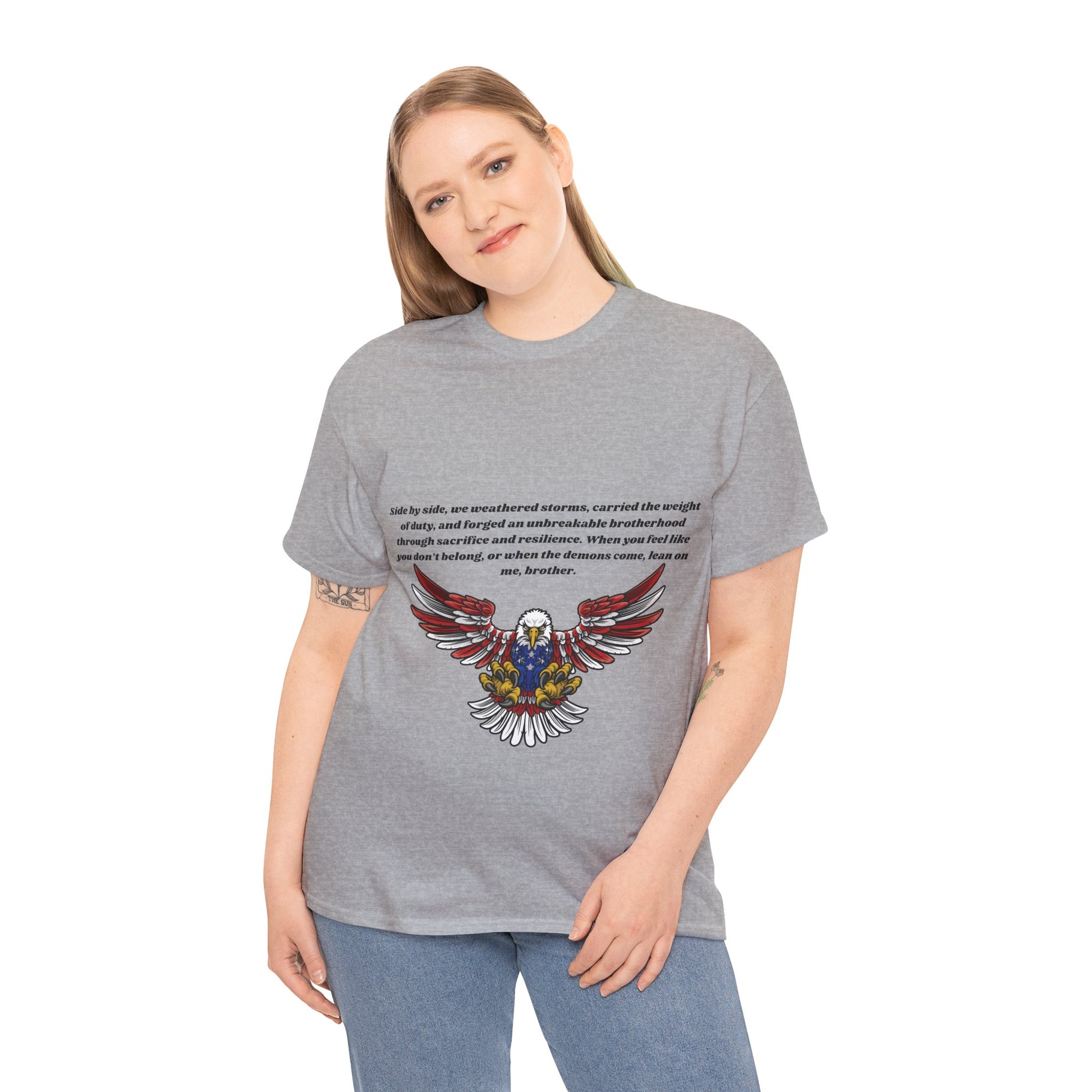 Patriotic Eagle Heavy Cotton Tee - Honoring our Soldiers T-Shirt23