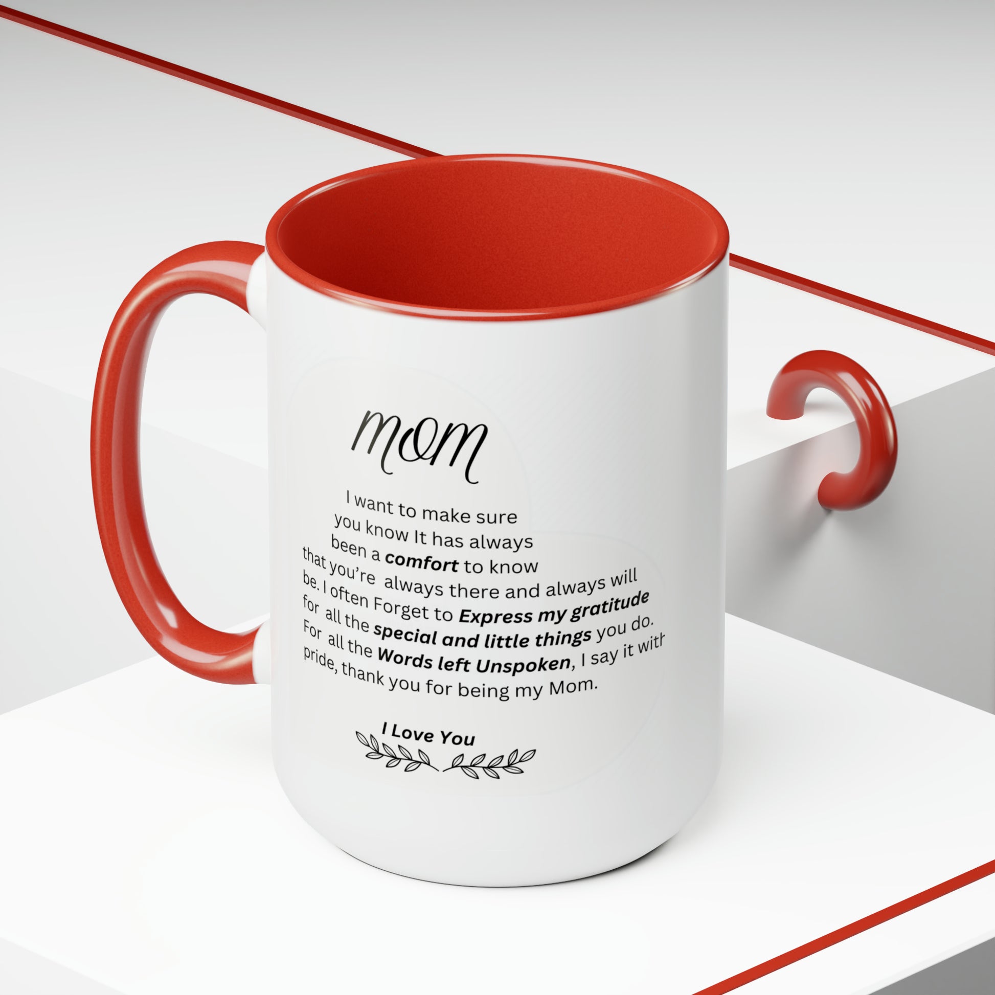 15oz Two-Tone Ceramic Mom Mug - Perfect Gift for Mothers0