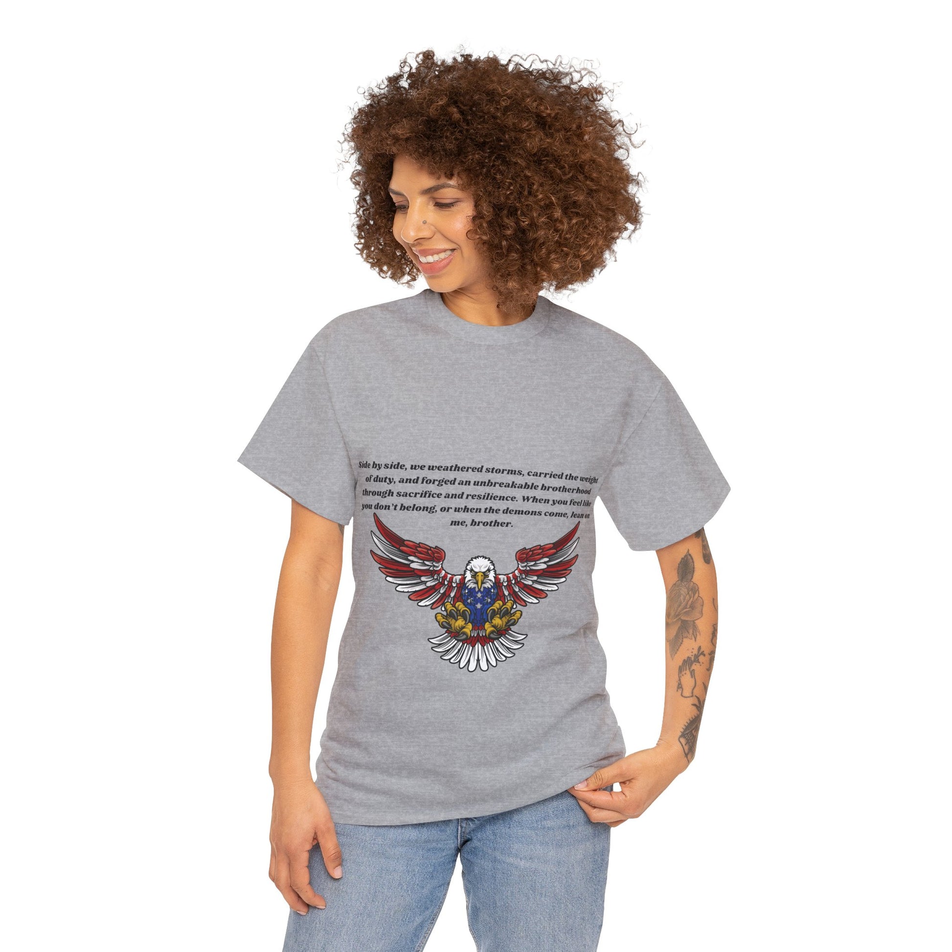 Patriotic Eagle Heavy Cotton Tee - Honoring our Soldiers T-Shirt7