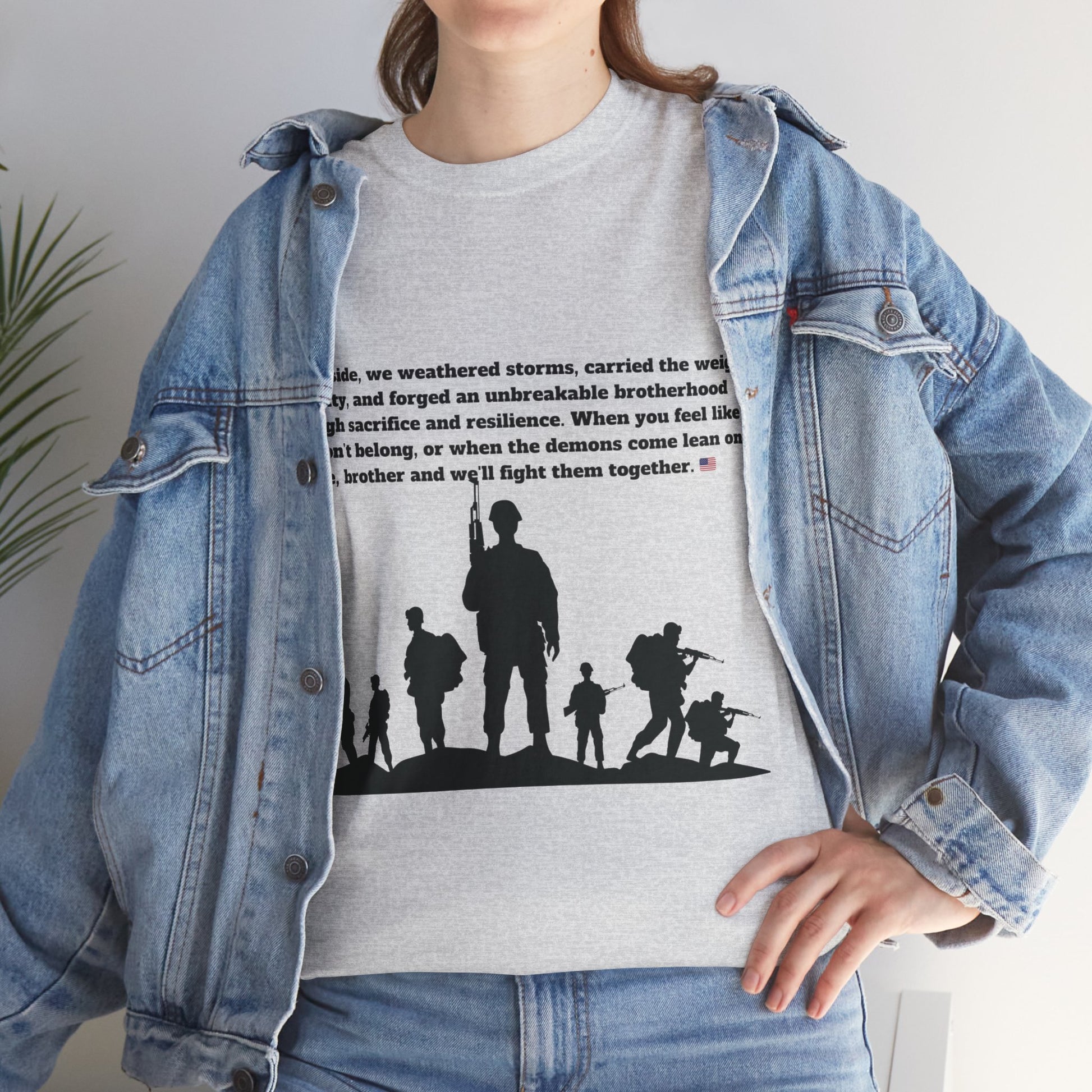 Unisex cotton tee with 'Honoring All Who Served' print for veterans tribute44