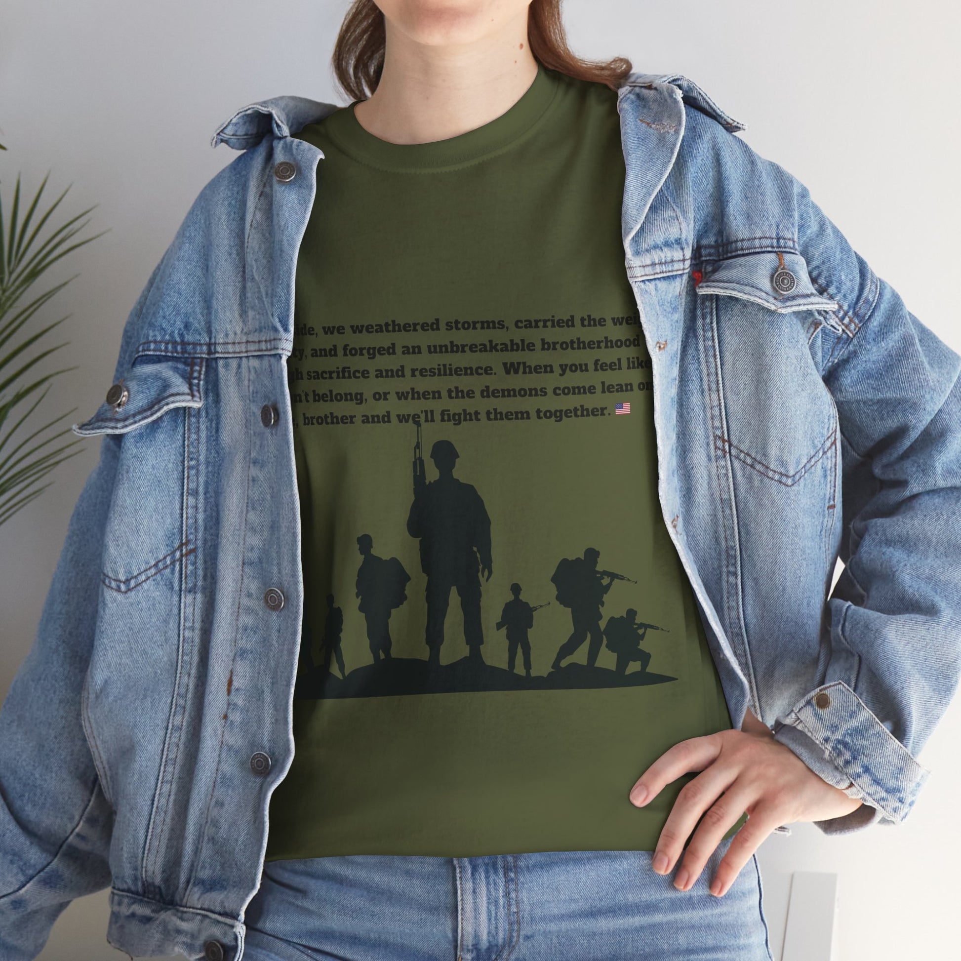 Unisex cotton tee with 'Honoring All Who Served' print for veterans tribute46