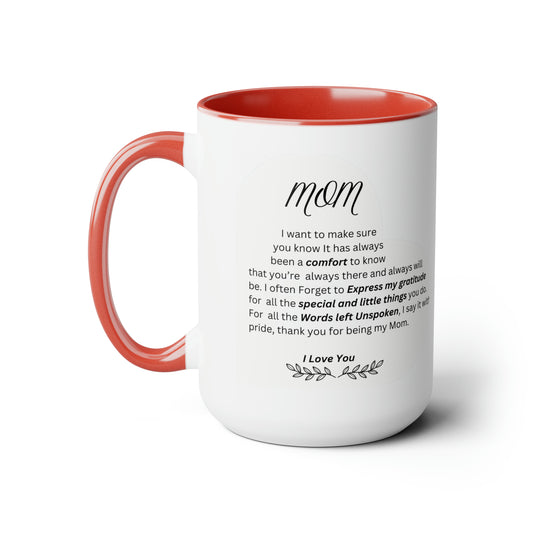 15oz Two-Tone Ceramic Mom Mug - Perfect Gift for Mothers1