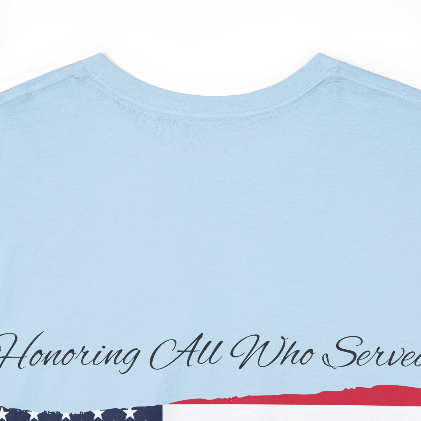 Unisex cotton tee with 'Honoring All Who Served' print for veterans tribute37