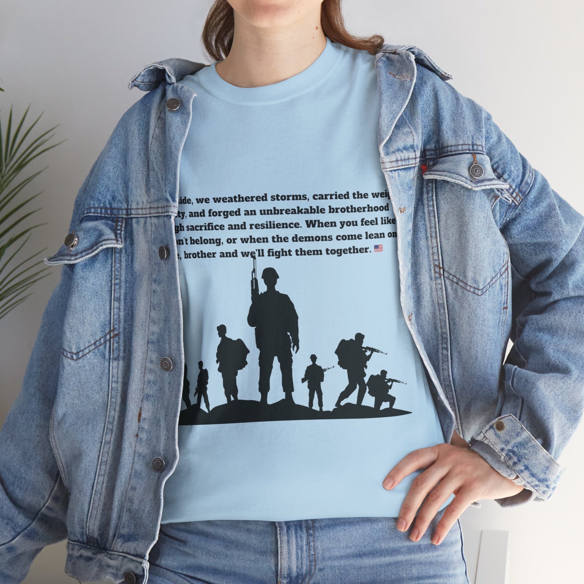 Unisex cotton tee with 'Honoring All Who Served' print for veterans tribute24