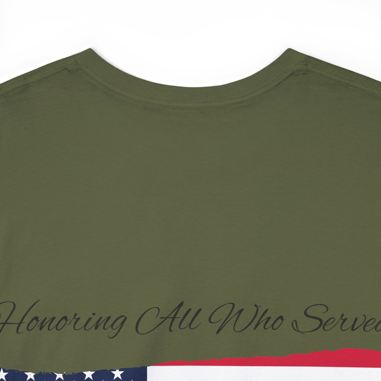 Unisex cotton tee with 'Honoring All Who Served' print for veterans tribute14