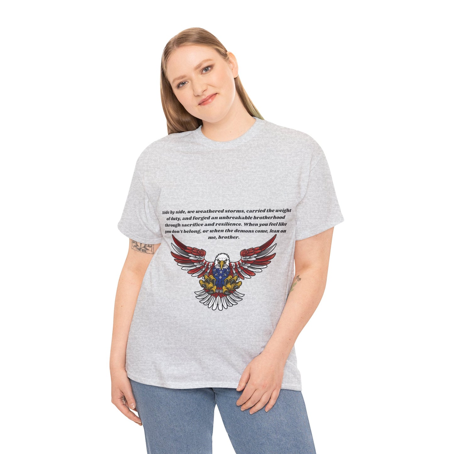 Patriotic Eagle Heavy Cotton Tee - Honoring our Soldiers T-Shirt0