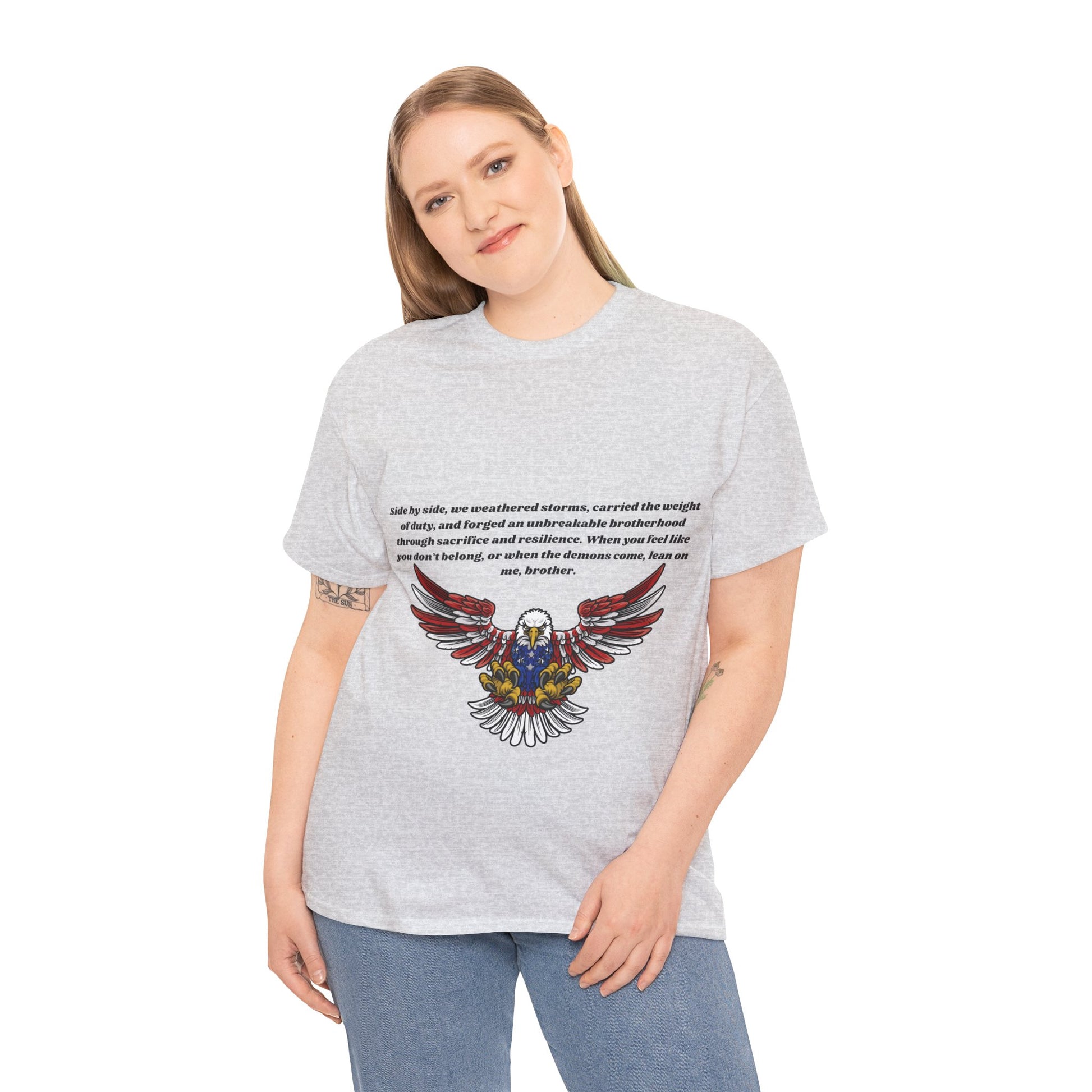 Patriotic Eagle Heavy Cotton Tee - Honoring our Soldiers T-Shirt0