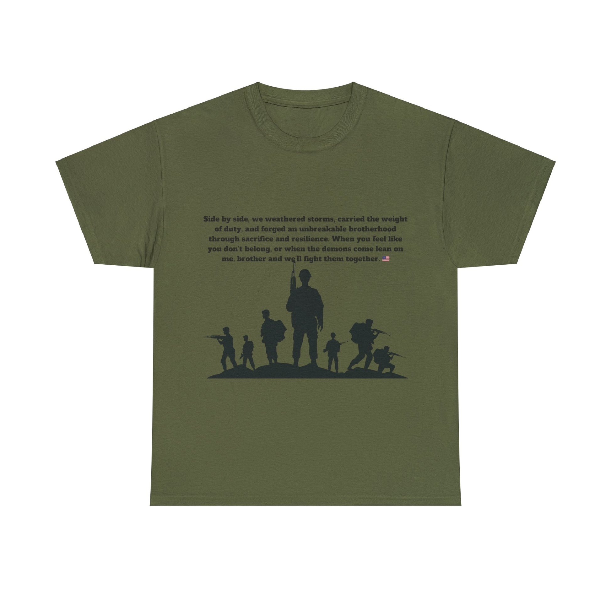 Unisex cotton tee with 'Honoring All Who Served' print for veterans tribute35