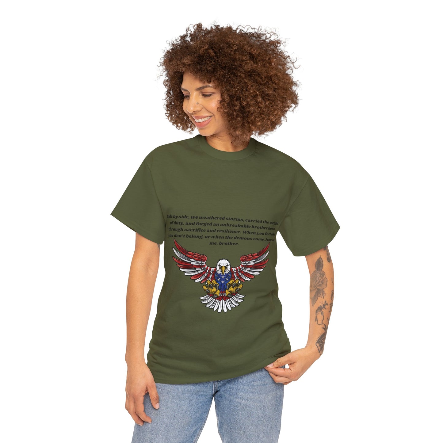 Patriotic Eagle Heavy Cotton Tee - Honoring our Soldiers T-Shirt17