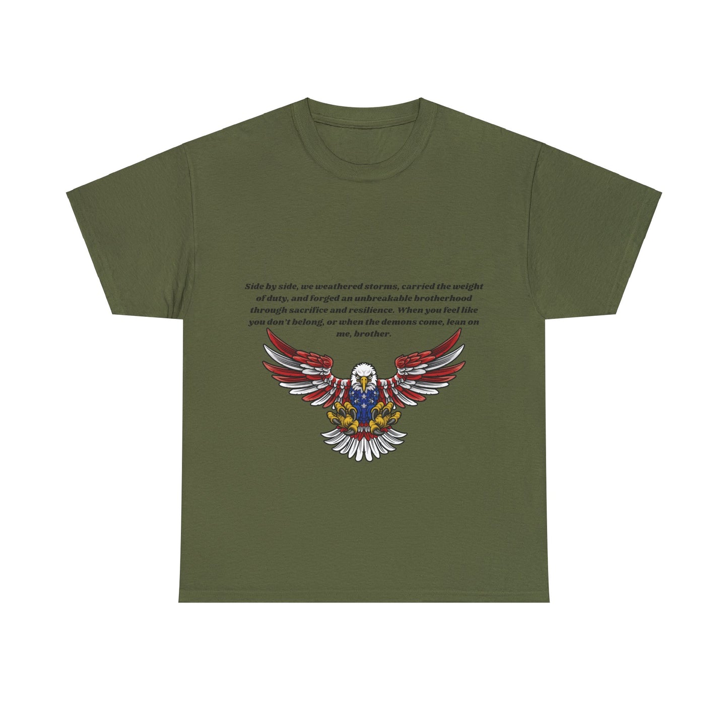 Patriotic Eagle Heavy Cotton Tee - Honoring our Soldiers T-Shirt1