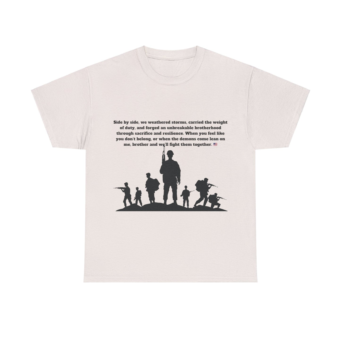 Unisex cotton tee with 'Honoring All Who Served' print for veterans tribute1