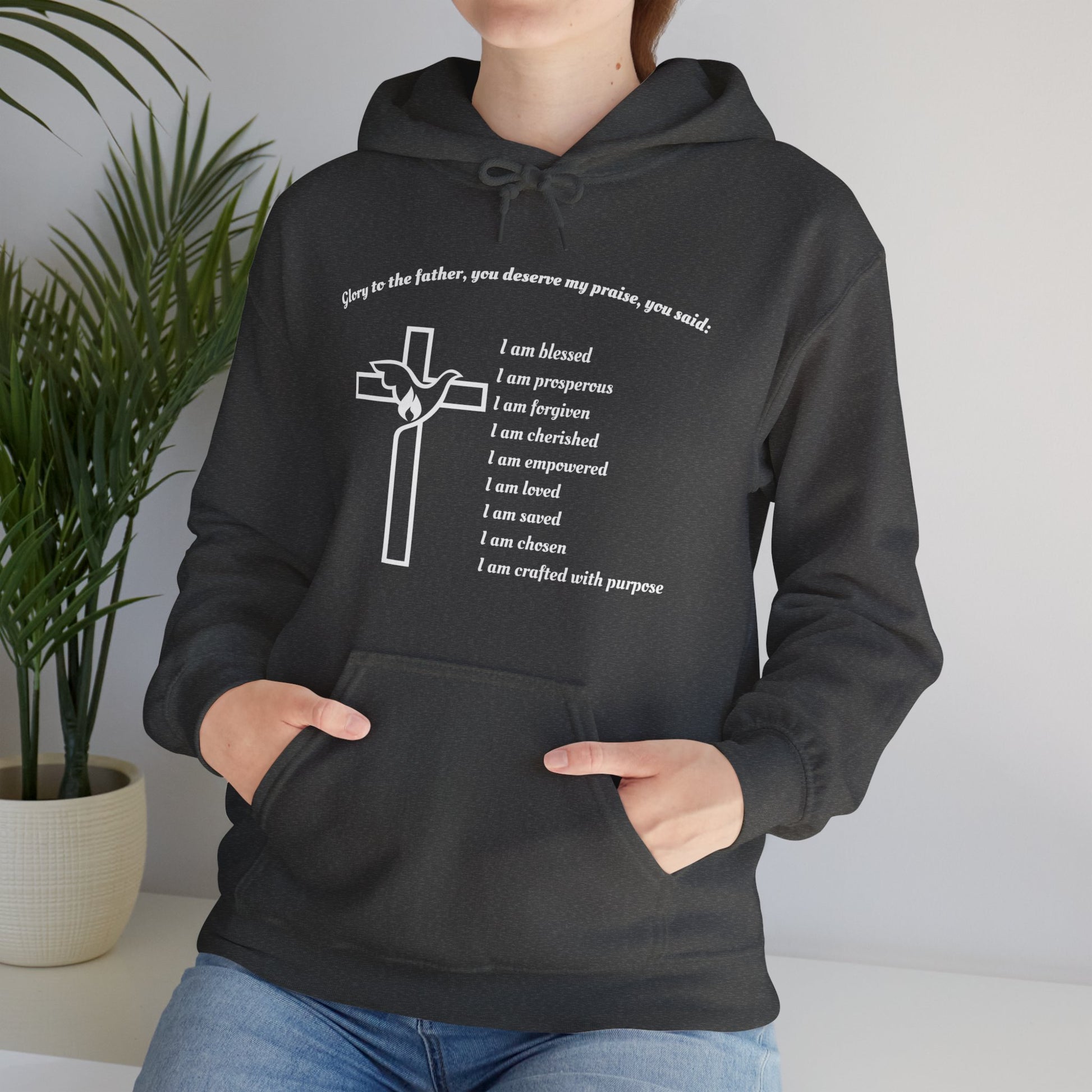 I am Glory to the Father Hooded Sweatshirt Unisex Cozy Heavy Blend39