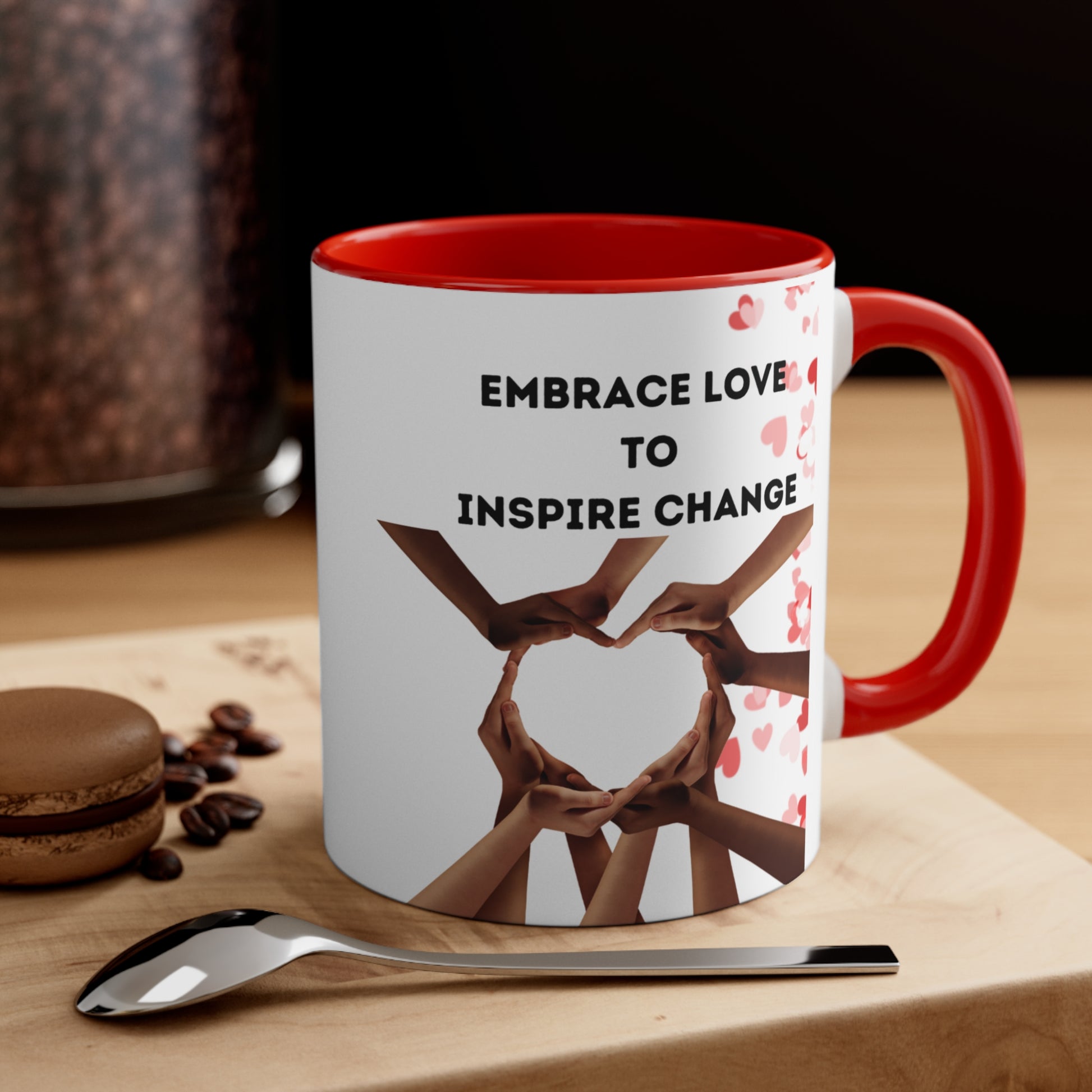 11oz stylish ceramic embrace love accent coffee mug with love-themed design2