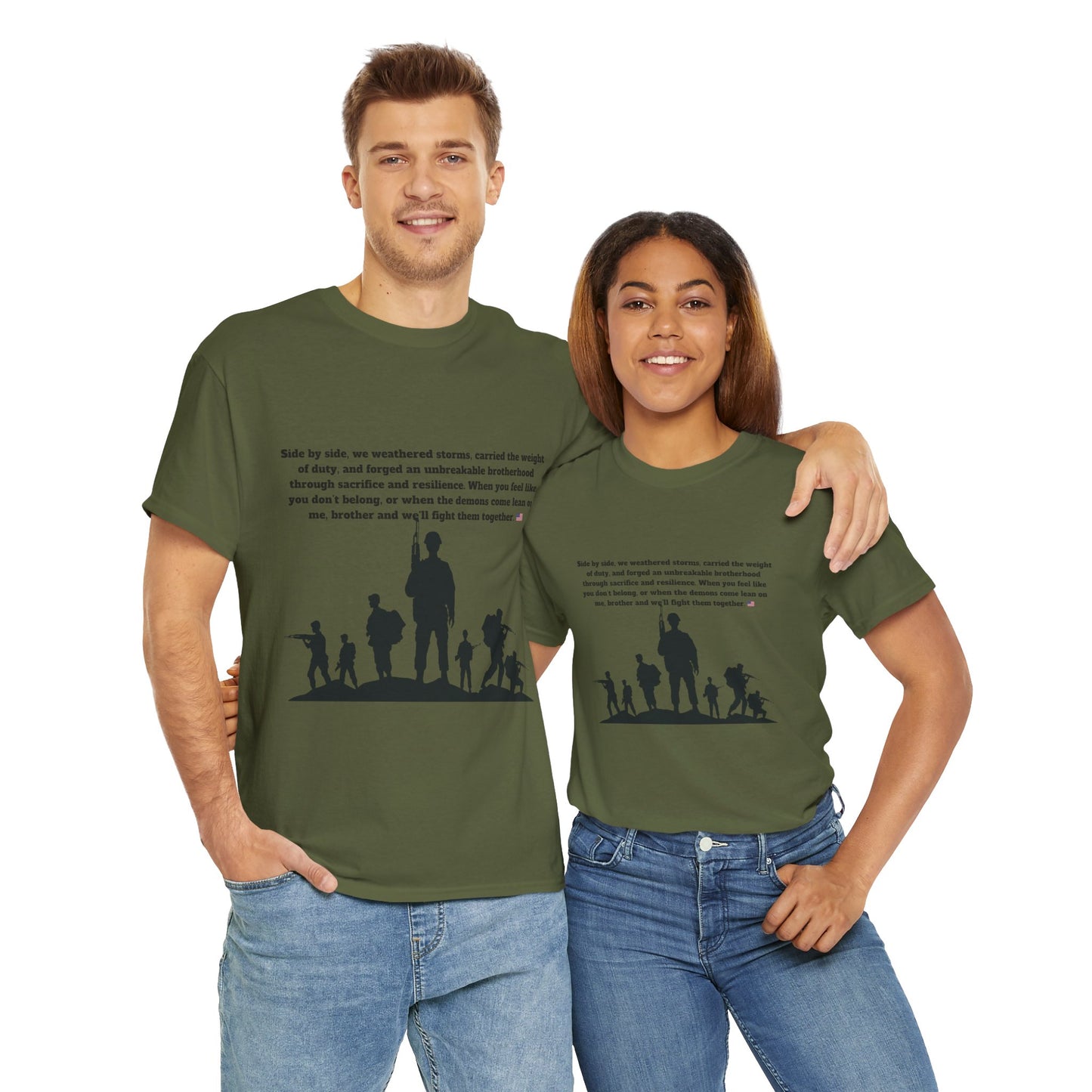 Unisex cotton tee with 'Honoring All Who Served' print for veterans tribute38