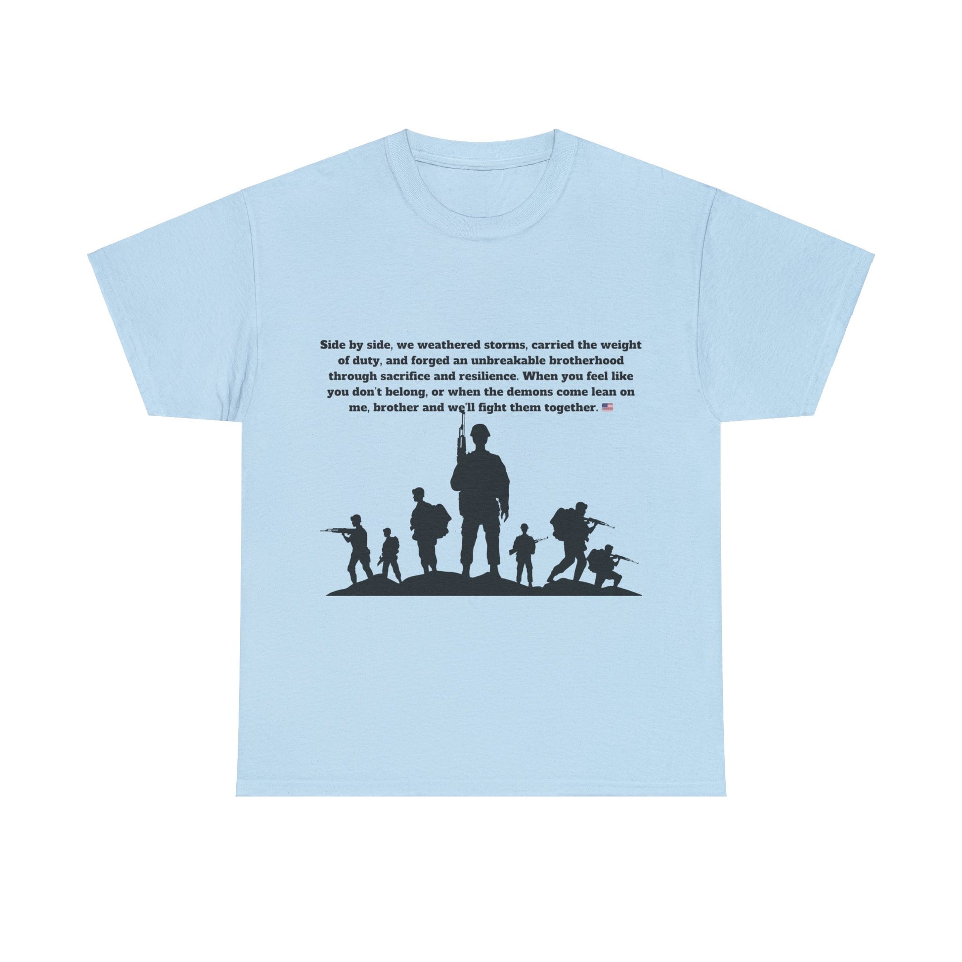 Unisex cotton tee with 'Honoring All Who Served' print for veterans tribute21