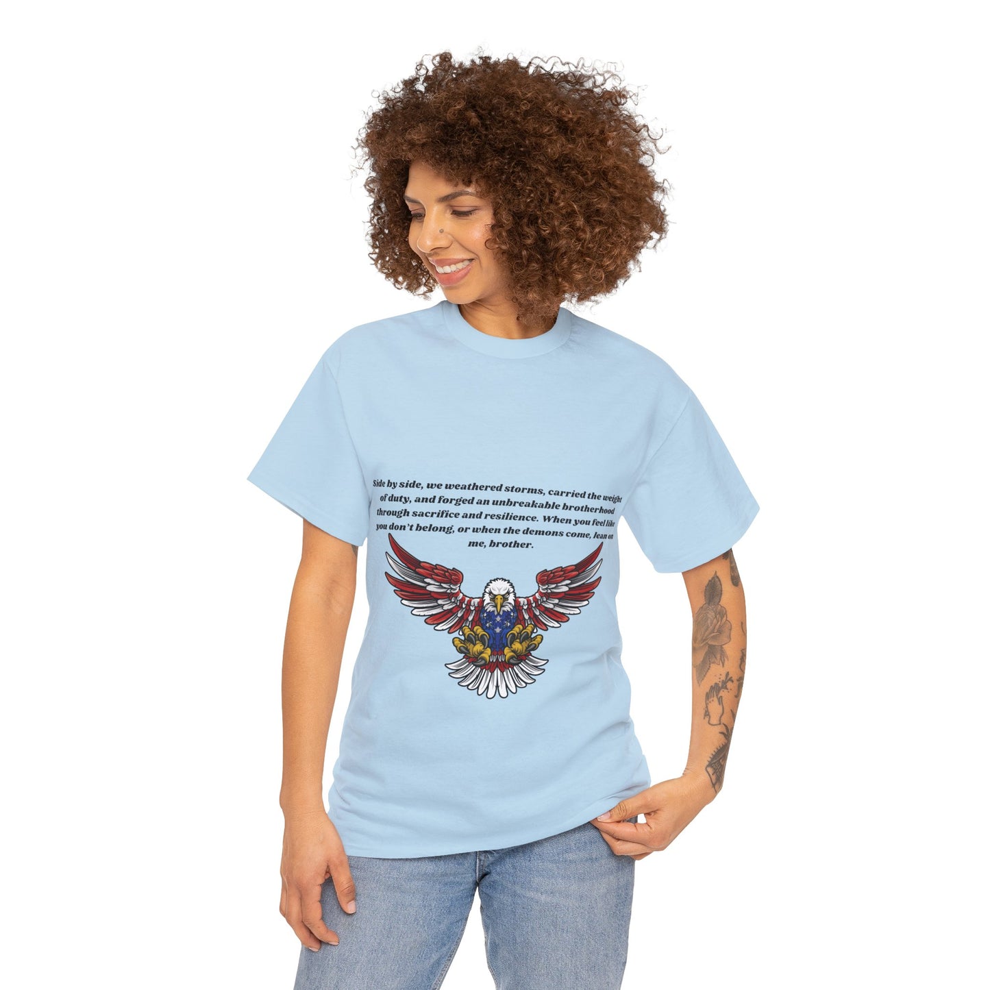Patriotic Eagle Heavy Cotton Tee - Honoring our Soldiers T-Shirt10