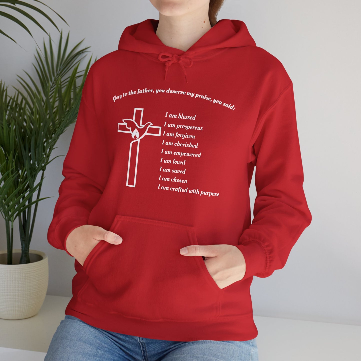 I am Glory to the Father Hooded Sweatshirt Unisex Cozy Heavy Blend1