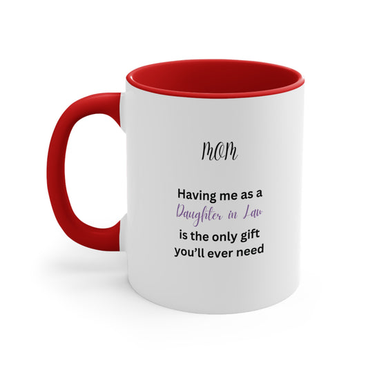 Daughter In Law MOM Accent Coffee Mug, 11oz - Perfect Daughter-In-Law Gift Mug with 11oz Capacity and Elegant MOM Design3