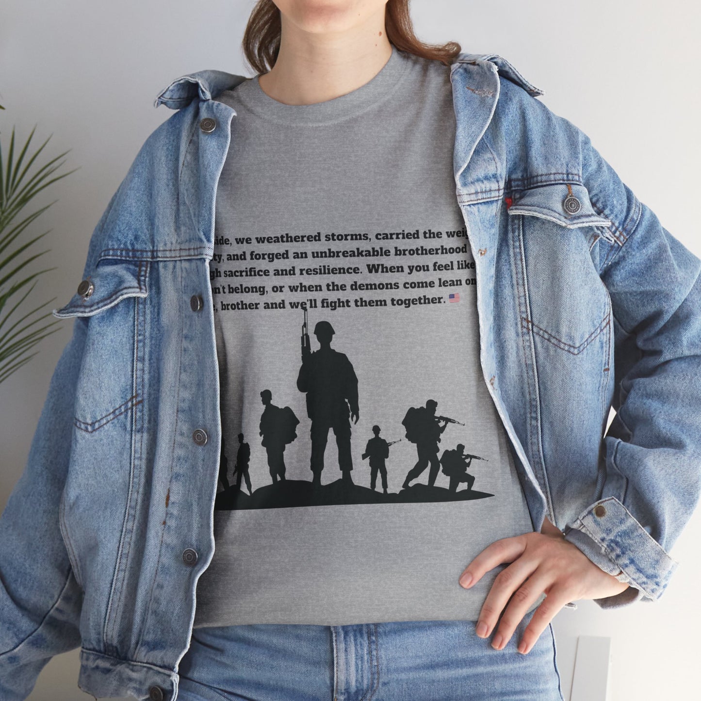 Unisex cotton tee with 'Honoring All Who Served' print for veterans tribute40