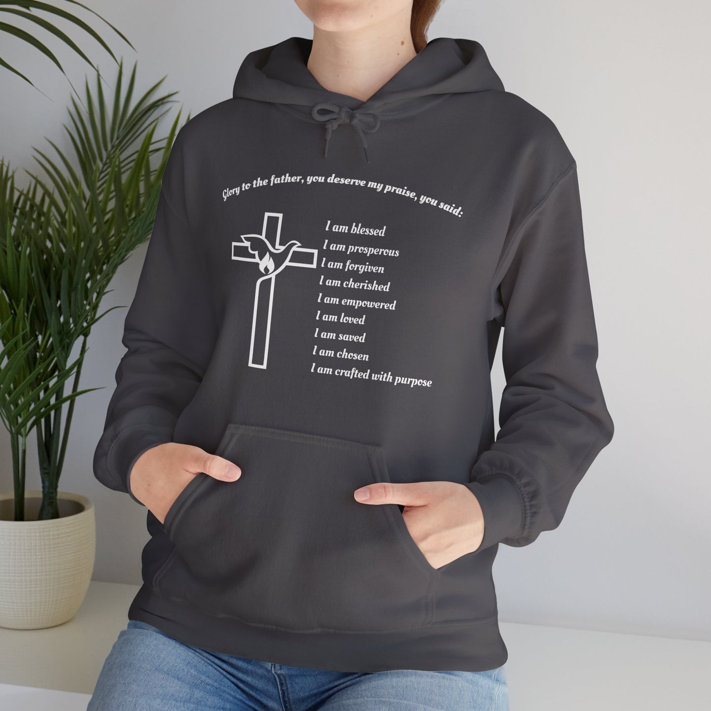 I am Glory to the Father Hooded Sweatshirt Unisex Cozy Heavy Blend19