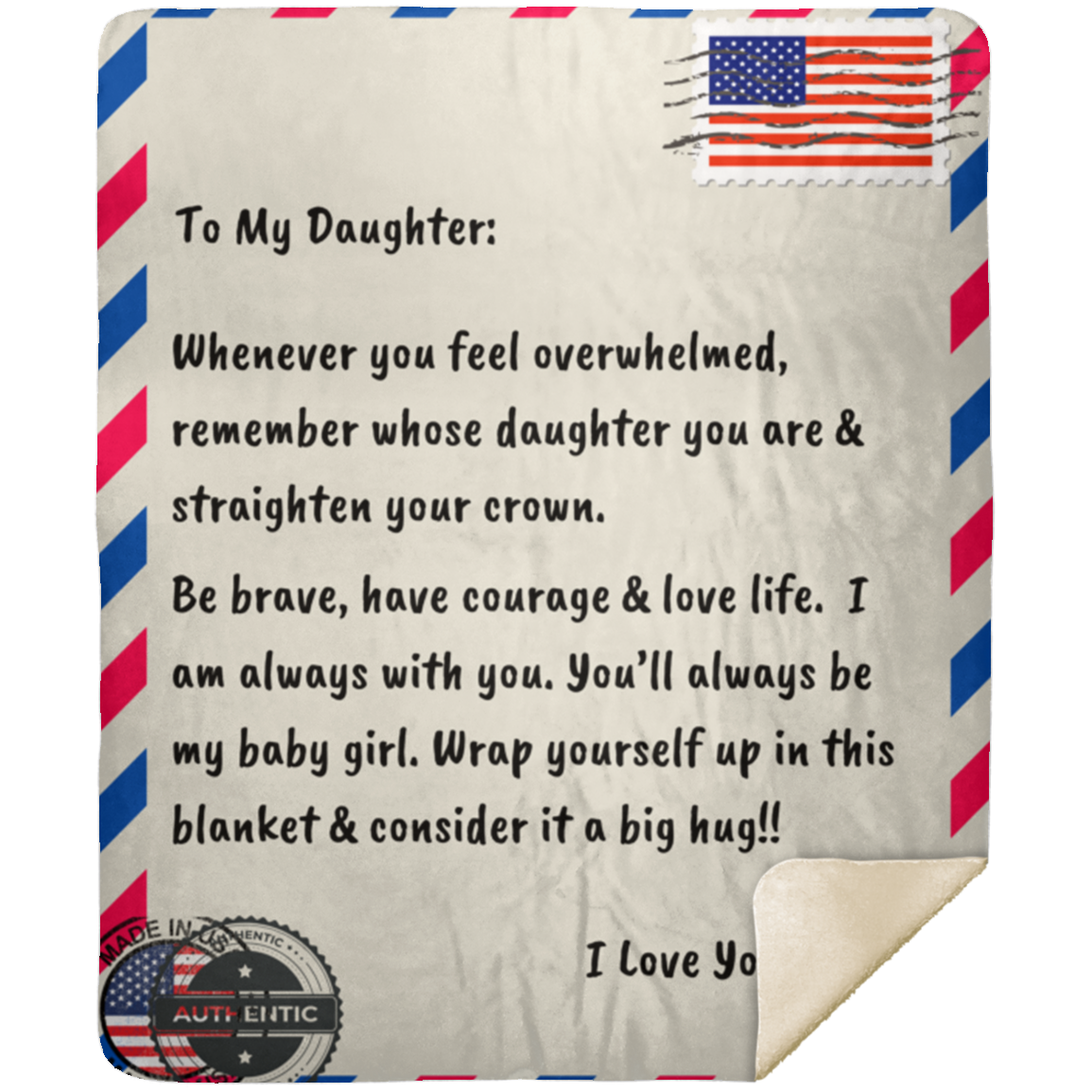 To My Daughter Sherpa Blanket 50x60 - Cozy & Warm Daughter's Embrace Gift