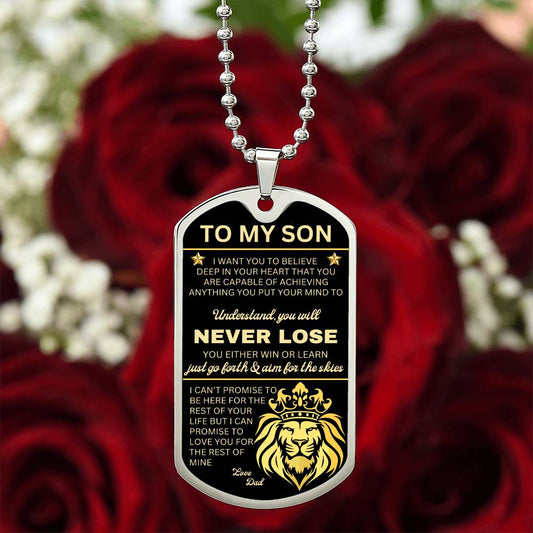Inspirational Lion King Dog Tag Necklace gift from Dad to Son6
