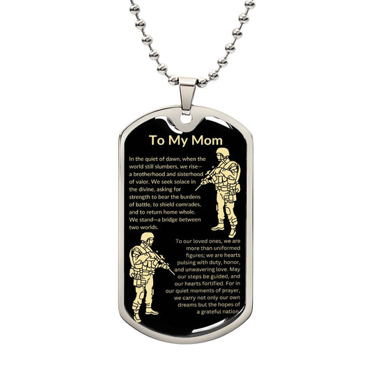 A Soldier's Prayer Dog Tag Necklace with Tribute to Military Mom10