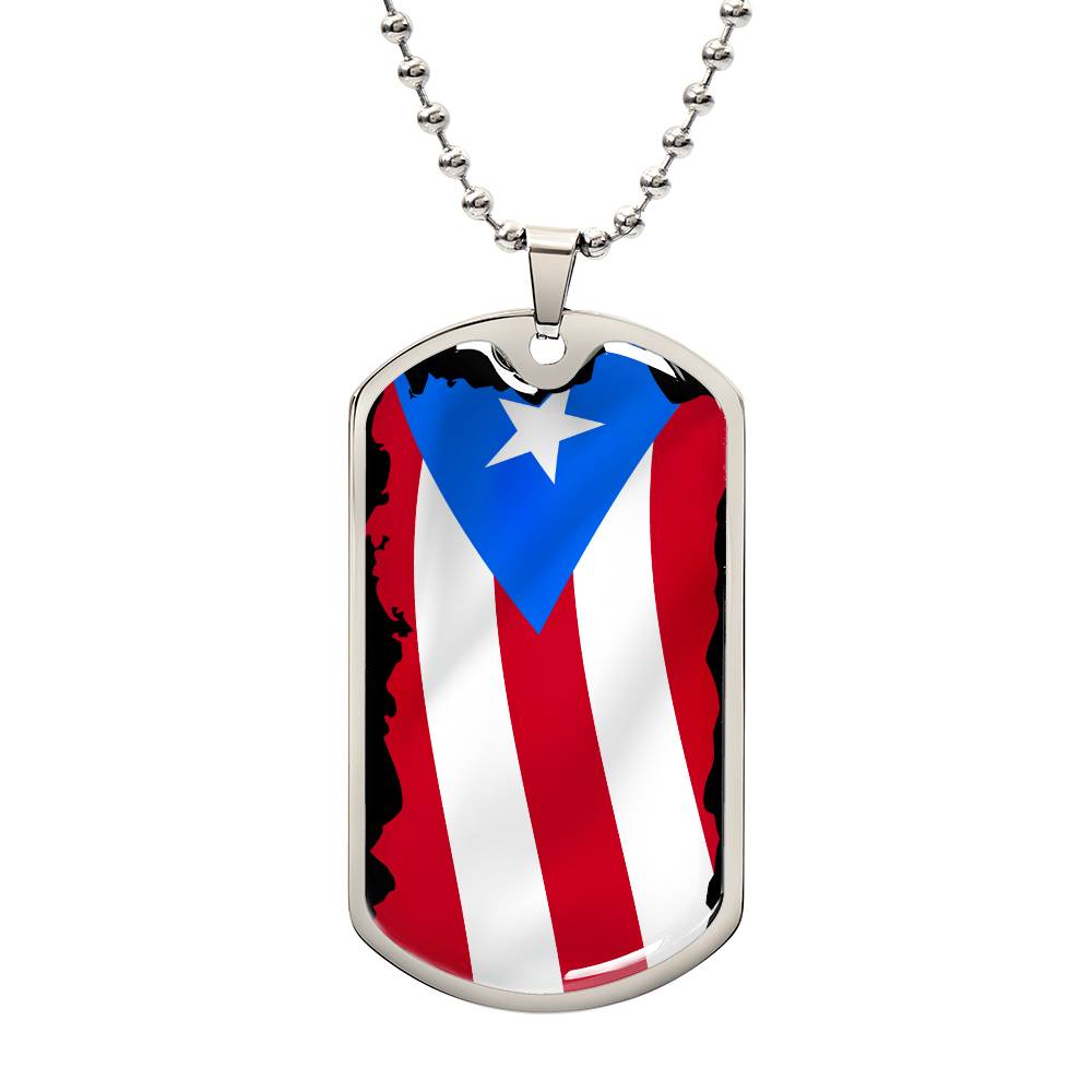 Fashionable Puerto Rico Flag Dog Tag Necklace - Stylish Patriotic Jewelry Accessory0