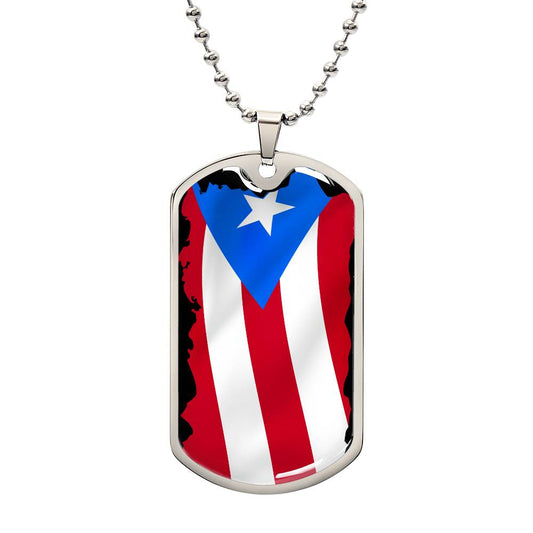 Fashionable Puerto Rico Flag Dog Tag Necklace - Stylish Patriotic Jewelry Accessory0