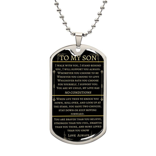 To My Son Necklace with Heartfelt 'I Walk With You' Pendant version 17