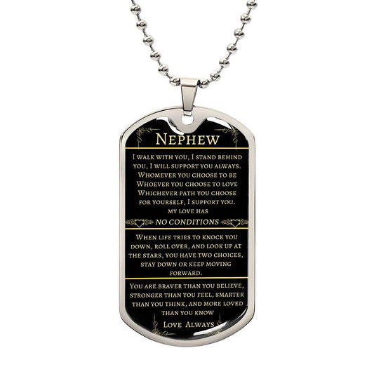 Inspirational 'To My Nephew' pendant necklace thoughtful gift9