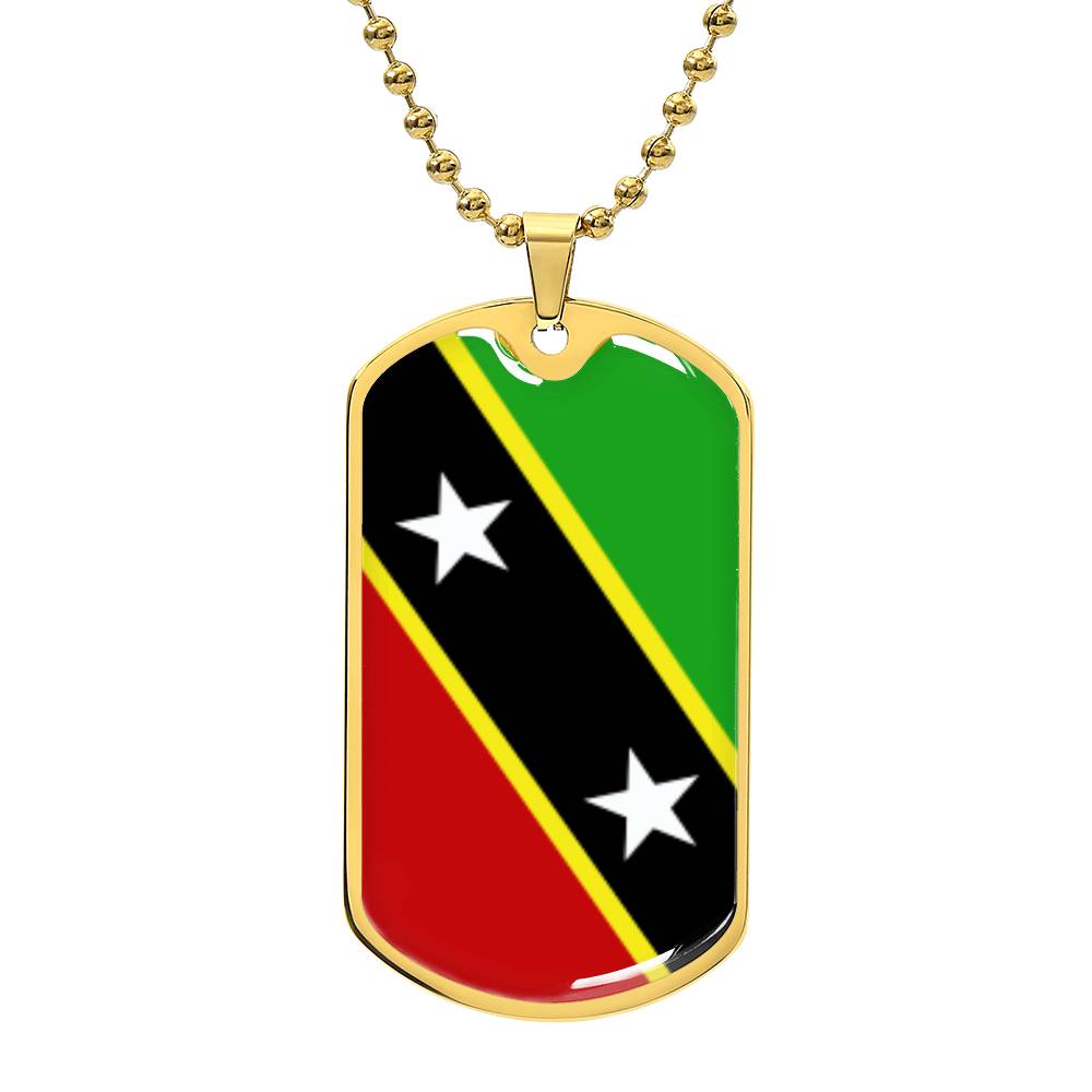 Fashionable dog tag with St Kitts and Nevis flag - Patriotic necklace accessory for pets2