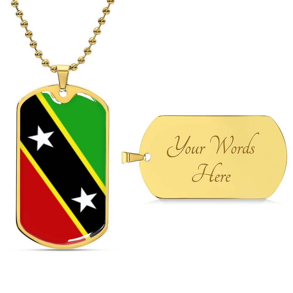 Fashionable dog tag with St Kitts and Nevis flag - Patriotic necklace accessory for pets3